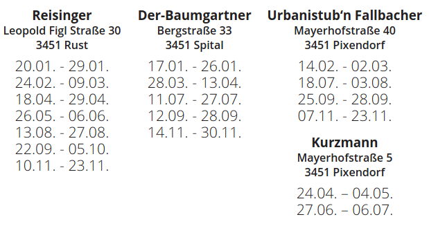 Termine folgen